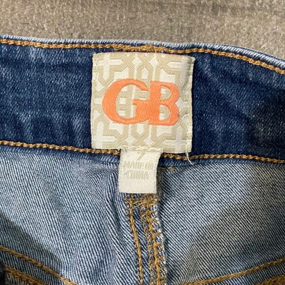 GB Juniors Wide Leg Flare Jeans Stretch Denim High Waist Crop Faded Juniors sz 7 - Picture 6 of 8